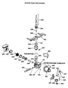 03 - Motor-Pump Mechanism parts for Ge Dishwasher GSD1200T63 from AppliancePartsPros.com