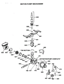03 - Motor-Pump Mechanism parts for Ge Dishwasher GSD1206T55BA from AppliancePartsPros.com