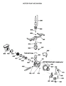 03 - Motor-Pump Mechanism parts for Ge Dishwasher GSD1350T64 from AppliancePartsPros.com