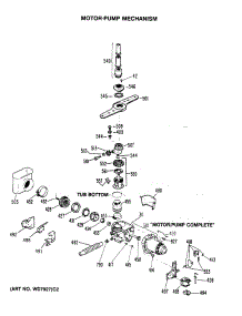 03 - Motor-Pump Mechanism parts for Ge Dishwasher GSD2200M45 from AppliancePartsPros.com