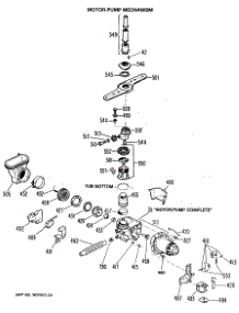 03 - Motor-Pump Mechanism parts for Ge Dishwasher GSD2230L49WA from AppliancePartsPros.com