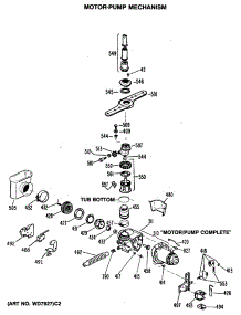 03 - Motor-Pump Mechanism parts for Ge Dishwasher GSD2800P36 from AppliancePartsPros.com