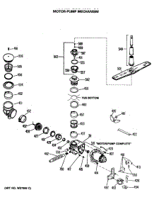 03 - Motof-Pump Mechanism parts for Ge Dishwasher GSD400P-01 from AppliancePartsPros.com