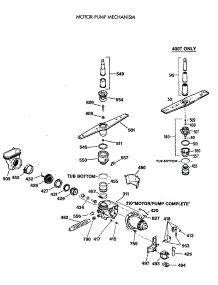 03 - Motor-Pump Mechanism parts for Ge Dishwasher GSD400T-64WA from AppliancePartsPros.com