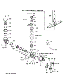 03 - Motor-Pump Mechanism parts for Ge Dishwasher GSD400Y-05 from AppliancePartsPros.com