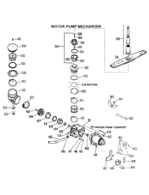 03 - Motor-Pump Mechanism parts for Ge Dishwasher GSD400YK01BK from AppliancePartsPros.com