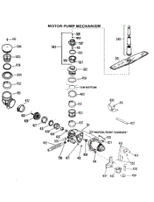 03 - Motor-Pump Mechanism parts for Ge Dishwasher GSD400YK-03 from AppliancePartsPros.com