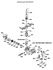 03 - Motor-Pump Mechanism parts for Ge Dishwasher GSD4210X66AA from AppliancePartsPros.com