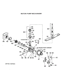 02 - Motor Pump Mechanism parts for Ge Dishwasher GSD500D-03BH from AppliancePartsPros.com