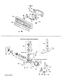 02 - Motor-Pump Mechanism parts for Ge Dishwasher GSD500L-01BA from AppliancePartsPros.com