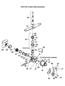 03 - Motor-Pump Mechanism parts for Ge Dishwasher GSD580K-20 from AppliancePartsPros.com
