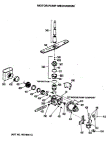 03 - Motor-Pump Mechanism parts for Ge Dishwasher GSD603P-25AW from AppliancePartsPros.com