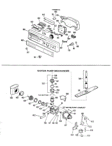 02 - Motor-Pump Mechanism parts for Ge Dishwasher GSD640G-01 from AppliancePartsPros.com