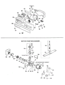 02 - Motor-Pump Mechanism parts for Ge Dishwasher GSD640G-02 from AppliancePartsPros.com