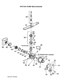 03 - Motor-Pump Mechanism parts for Ge Dishwasher GSD790L-03 from AppliancePartsPros.com