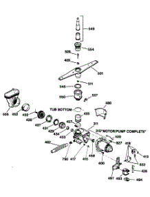 03 - Motor-Pump Mechanism parts for Ge Dishwasher GSD806T-55BA from AppliancePartsPros.com