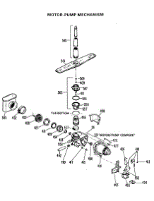 03 - Motor-Pump Mechanism parts for Ge Dishwasher GSD900L-02 from AppliancePartsPros.com