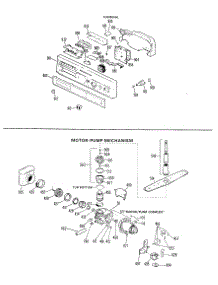 02 - Motor-Pump Mechanism parts for Ge Dishwasher GSM603G-01 from AppliancePartsPros.com