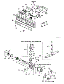 02 - Motor-Pump Mechanism parts for Ge Dishwasher GSM603L-03 from AppliancePartsPros.com