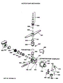 03 - Motor Pump Mechanism parts for Ge Dishwasher GSM603X-66AW from AppliancePartsPros.com