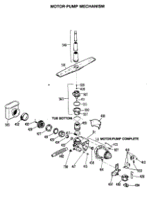03 - Motor-Pump Mechanism parts for Ge Dishwasher HDA110S-45AW from AppliancePartsPros.com