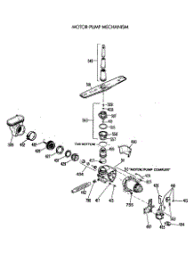 04 - Motor-Pump Mechanism parts for Ge Dishwasher HDA150V-61BW from AppliancePartsPros.com