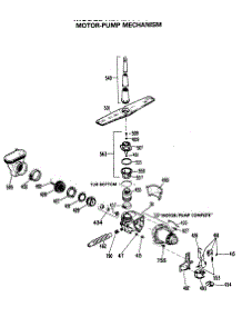 03 - Motor-Pump Mechanism parts for Ge Dishwasher HDA200V-60BA from AppliancePartsPros.com