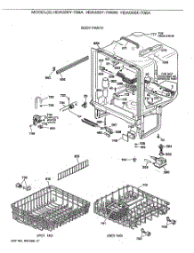 02 - Body Parts parts for Ge Dishwasher HDA300Y-70BA from AppliancePartsPros.com