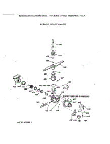 03 - Motor-Pump Mechanism parts for Ge Dishwasher HDA330Y-70WW from AppliancePartsPros.com