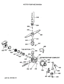 03 - Motor-Pump Mechanism parts for Ge Dishwasher HDA400X-66BA from AppliancePartsPros.com