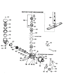 03 - Motor-Pump Mechanism parts for Ge Dishwasher HDA467K-01 from AppliancePartsPros.com