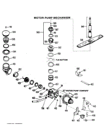 03 - Motor-Pump Mechanism parts for Ge Dishwasher HDA467L-01 from AppliancePartsPros.com