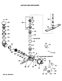 03 - Motor-Pump Mechanism parts for Ge Dishwasher HDA469M-03 from AppliancePartsPros.com