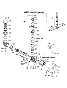 03 - Motor Pump Mechanism parts for Ge Dishwasher HDA477-04 from AppliancePartsPros.com