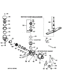 03 - Motor-Pump Mechanism parts for Ge Dishwasher HDA477K-02 from AppliancePartsPros.com