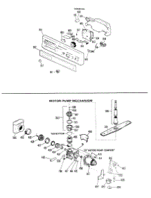 02 - Motor-Pump Mechanism parts for Ge Dishwasher HDA487G-01 from AppliancePartsPros.com