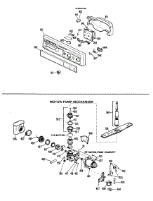 02 - Motor-Pump Mechanism parts for Ge Dishwasher HDA487G-02 from AppliancePartsPros.com