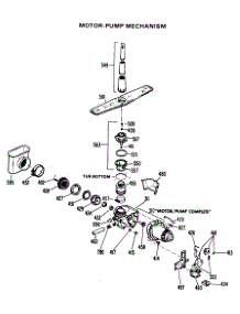 03 - Motor-Pump Mechanism parts for Ge Dishwasher HDA487K-02BK from AppliancePartsPros.com