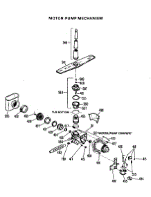 03 - Motor-Pump Mechanism parts for Ge Dishwasher HDA489M-20BK from AppliancePartsPros.com