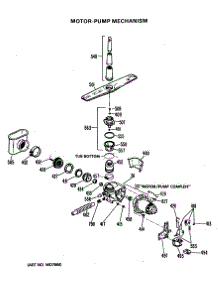 03 - Motor-Pump Mechanism parts for Ge Dishwasher HDA489M-25AW from AppliancePartsPros.com