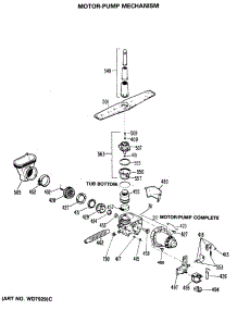 03 - Motor-Pump Mechanism parts for Ge Dishwasher HDA750S-48BA from AppliancePartsPros.com