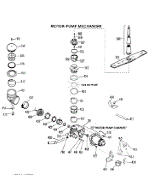 03 - Motor-Pump Mechanism parts for Ge Dishwasher HDA797-02BA from AppliancePartsPros.com