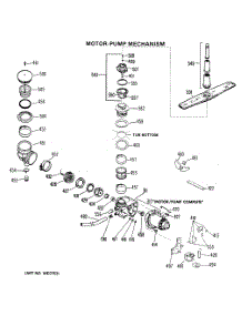 03 - Motor-Pump Mechanism parts for Ge Dishwasher HDA850G-01 from AppliancePartsPros.com