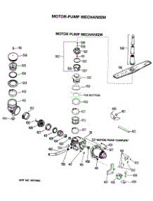 03 - Motor-Pump Mechanism parts for Ge Dishwasher HDA950G-03 from AppliancePartsPros.com