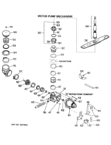 03 - Motor-Pump Mechanism parts for Ge Dishwasher HDA959M-01 from AppliancePartsPros.com