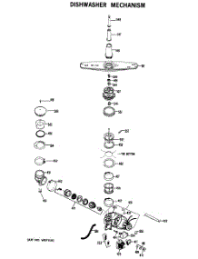 02 - Dishwasher Mechanism parts for Ge Dishwasher HDB332-09 from AppliancePartsPros.com