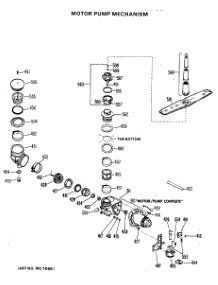 03 - Motor Pump Mechanism parts for Ge Dishwasher HDB727-02 from AppliancePartsPros.com