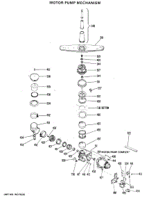 03 - Motor Pump Mechanism parts for Ge Dishwasher HDB727-03 from AppliancePartsPros.com