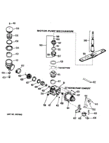 03 - Motor-Pump Mechanism parts for Ge Dishwasher HDB727K-02 from AppliancePartsPros.com