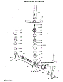 02 - Motor-Pump Mechanism parts for Ge Dishwasher HDB821-05 from AppliancePartsPros.com